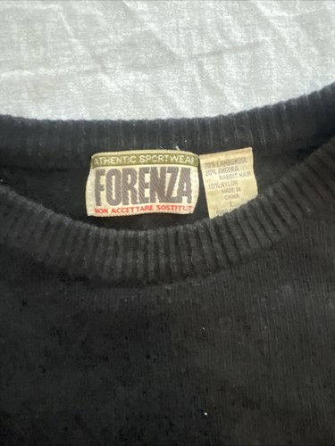 Vintage Forenza Sweater Womens L Black LambsWool Knit Crewneck Pullover - Picture 3 of 7