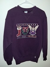 Vintage Rawlings Christmas Sweatshirt Women’s Medium Purple–Made in USA EUC