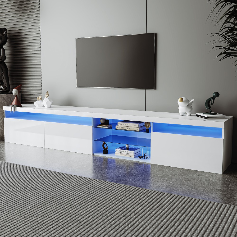 W/ Led Lights Glass Shelves For Living Room Free Ship