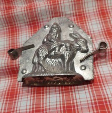 Seltene Schokoladenform Nikolaus reitet auf Esel nach rechts Heris