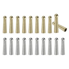 Bolo Tie Tips, 20Pcs 1 Inch Long Alloy Tie Replacement End Caps, Golden/Silver