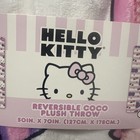 New Hello Kitty Pink & Purple Bow Striped Reversible Coco Plush Throw Blanket — photo 3
