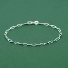 Sterling Silver Paperclip Chain Bracelet, Modern Bracelet, Delicate Chain