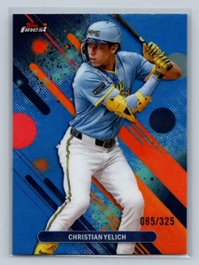 Christian Yelich 2025 Topps Finest Common Sky Blue Refractor /325 #89 Brewers