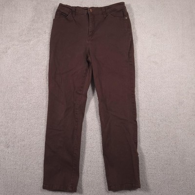 Gloria Vanderbilt Amanda Jeans Womens 8 Short Brown High Rise Tapered Stretch