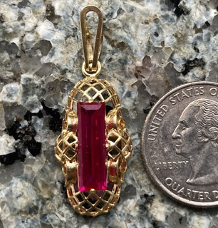 18K Gold & Rottopas Anhänger 1 6" lang 3 32 Gramm Auswahl! kein Schrott NR