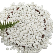 45LB Bulk White Gravel, Approx. 0.6 Inch Natural Unpolished Decorative Crushed S