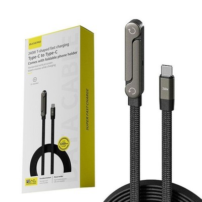 240w-Fast Charging Foldable Bracket DataCable w/ Built-in-Holder-Adjustable Fast
