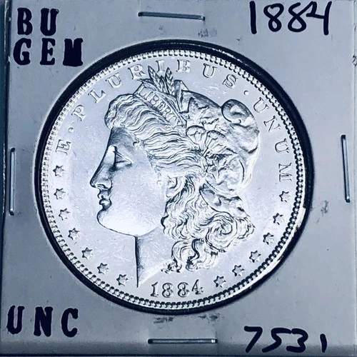 1884 BU GEM MORGAN SILVER DOLLAR UNC MS+++ U.S. MINT RARE COIN 7531