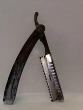 Vintage  Folding Metal Hair Shaper Straight Razor Cutter Trimmer 7.5”