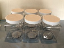 LOT of 6 Tool Shop 32 oz Clear Grip Plastic Jar G12