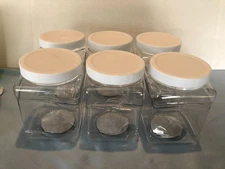LOT of 6 Tool Shop 32 oz Clear Grip Plastic Jar #G12