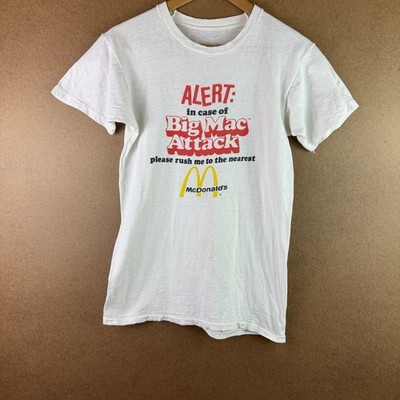VTG 80s Faded McDonald s Alert Big Mac Attack Single Stitch Tee S/M USA