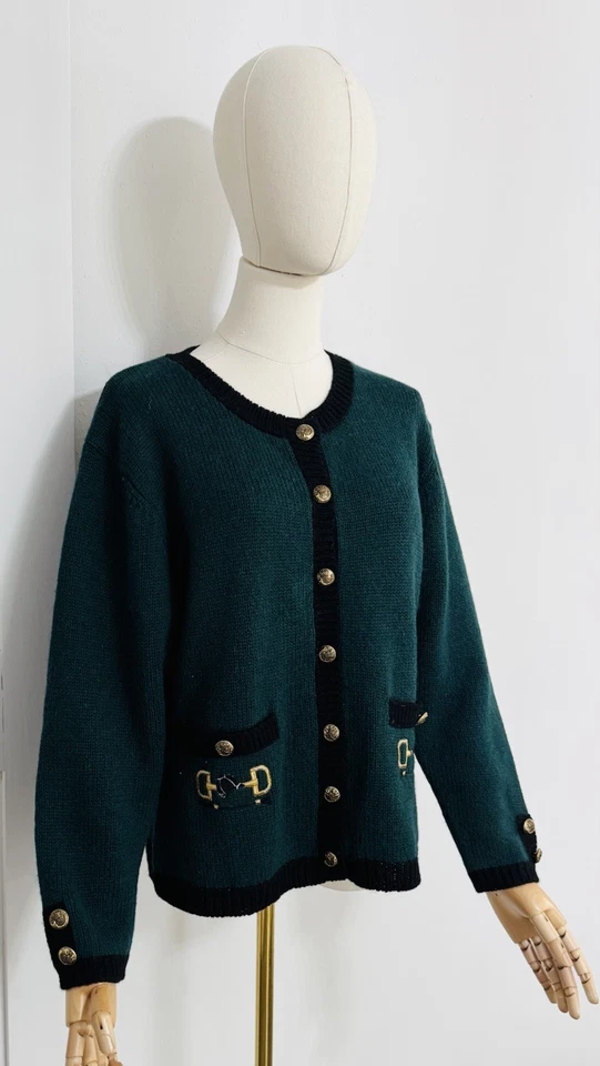 Cardigã suéter Millers coleção esportiva feminino tamanho S lã equestre vintage - Imagem 2 de 4