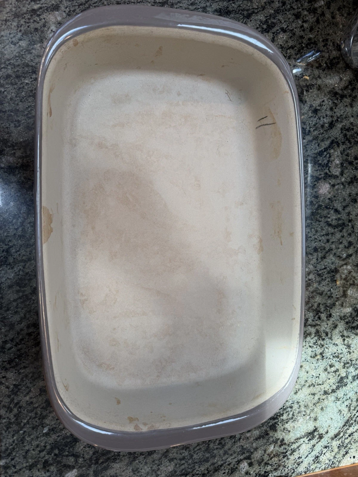 PAMPERED CHEF Charcoal 3.5 QT Stoneware Stone Casserole Lasagna Pan 9x13x2.5