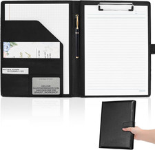 Professional Padfolio with Clipboard, Faux Leather Portfolio Folder Binder, Lega