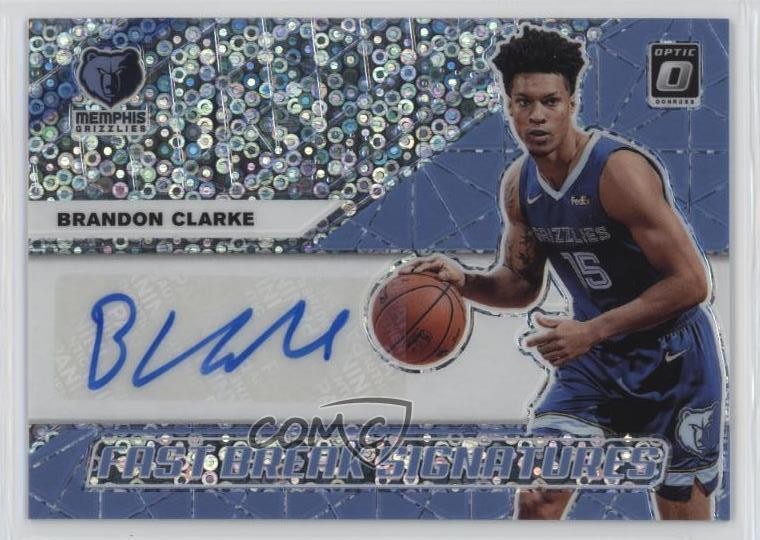 2019 Panini Donruss Optic Fast Break Signatures Brandon Clarke #FB-BCL Auto 1e6a