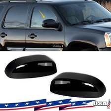 Gloss Black Mirror Cover Cap For Silverado Tahoe Suburban Gmc Sierra Yukon 07-14