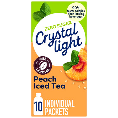 3 PACK - 10ct Crystal Light Peach Iced Tea Powdered Drink Mix (Total 30 Packets)