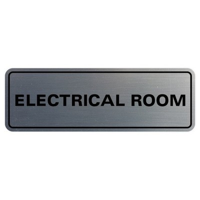 Electrical Room Sign Silver Aluminum Plaque Large For Business Office 1 PCS