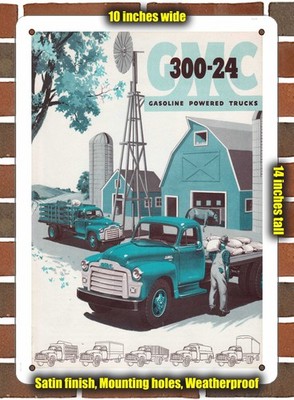 Metal Sign - 1955 GM 300-24 Trucks - 10x14 inches