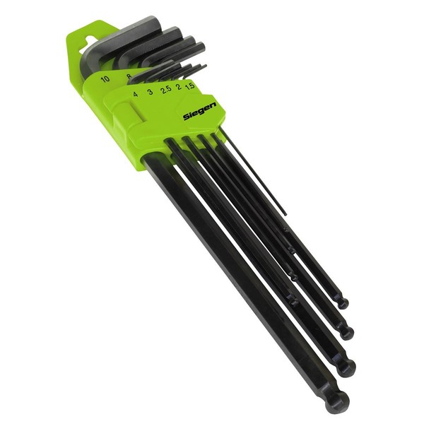 Sealey Ball-End InbusschlüSsel Set 9Teilig Extra-Lang Metrisch S01094-image