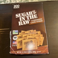 Sugar In The Raw Unrefined Sugar Made From Sugar Cane 200 Packets BB 11/28