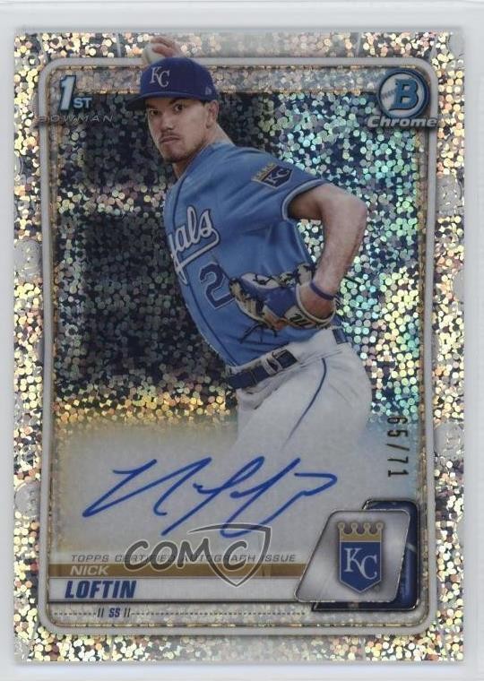2020 Bowman Draft Chrome Picks Sparkle Refractor /71 Nick Loftin Auto 6fs