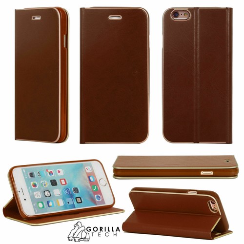 LEATHER WALLET FLIP STAND CASE FOR iPHONE & SAMSUNG GALAXY + GT TEMPERED GLASS - Picture 12 of 25