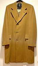 HART SCHAFFNER MARX Men’s L 44 46 Brown 100% CASHMERE Overcoat Business Jacket