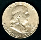 Silver 1963 50C Franklin Half Dollar