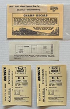 CHAMP O DECAL-ROCK ISLAND/RI EXPRESS BOX CAR-SILVER w/BLACK  LETTERING - #OB-6