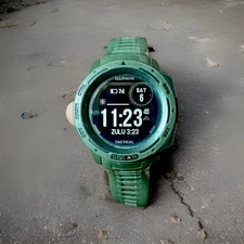 Garmin Instinct Solar Tactical Edition GPS Smart Watch in Moss Green - Military