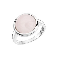 Ring Silber 925 rhodiniert mit echtem Rosenqu...