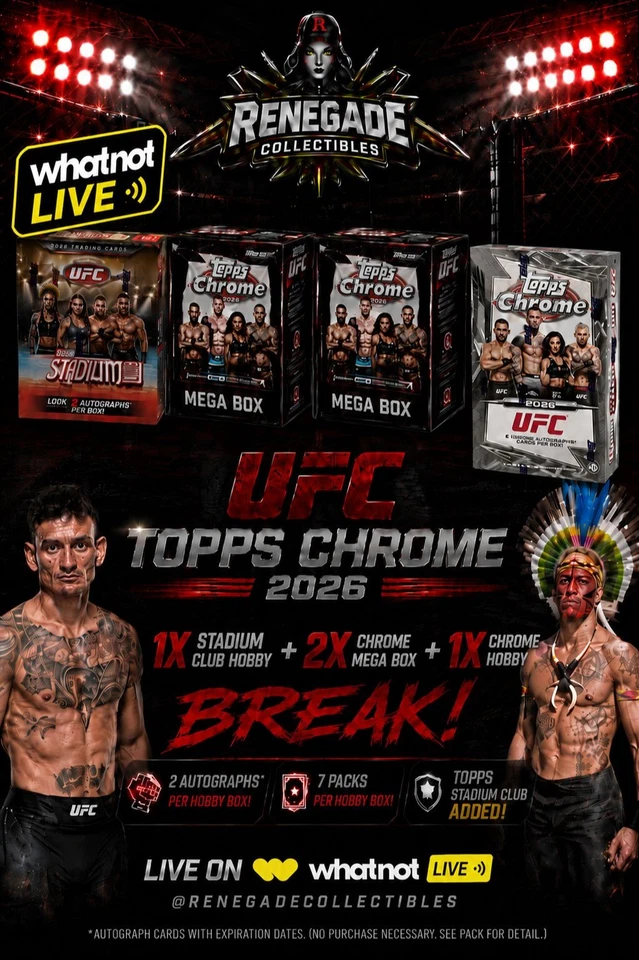 ⚡ UFC Break | $3 Random Auctions, 1x Stadium Club/Chrome Hobby & 2x Mega