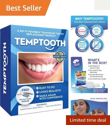 Safe & Easy Temporary Tooth Kit - Moldable Beads for Perfect Smile Restoration
