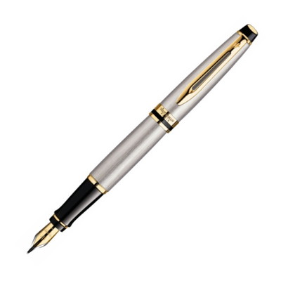 Waterman Expert 3 Fountain Pen  Stainless Steel & Gold Fine Pt New In Box