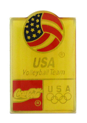 1992 Barcelona USA Olympic Team Volley Ball Coca Cola Event Pin 