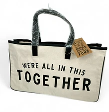 Santa Barbara Design Studio Tote Bag We're All In This Together Beige Canvas NWT