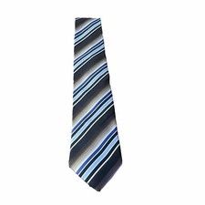 Haggar Polyester Tie Mens Classic Blue Black Beige Stripe Designer