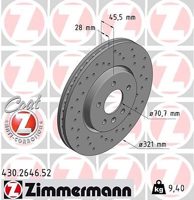 Disques de frein Vauxhall Insignia MK II et Buick Lacrosse en acier carbone de 300mm