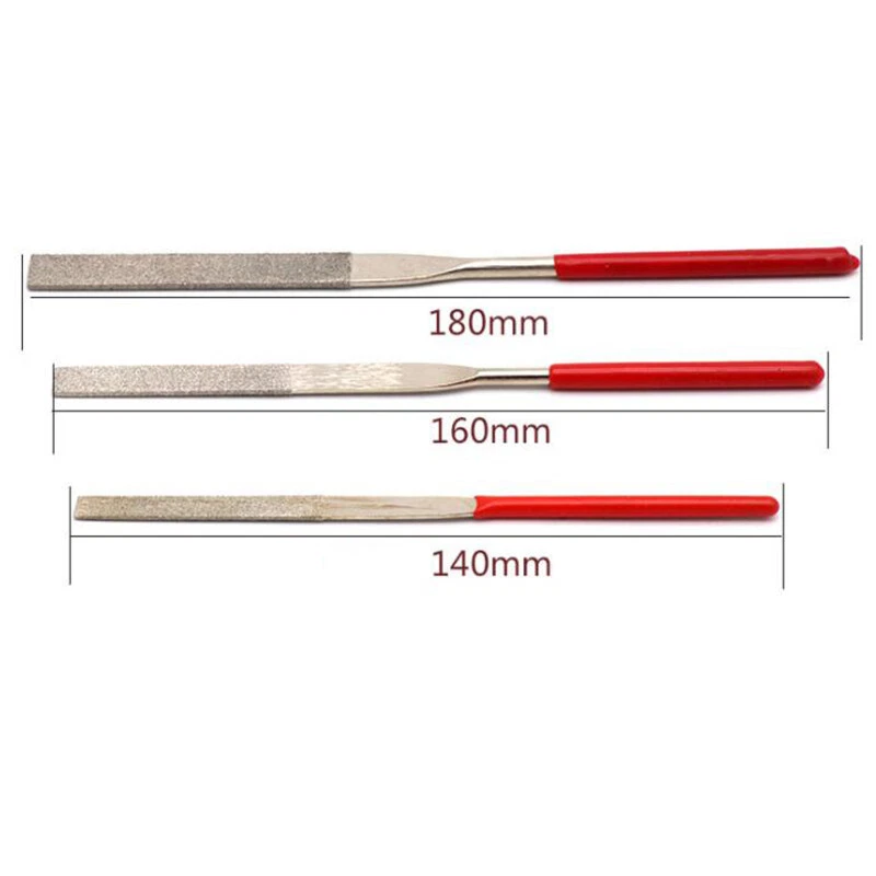Professional Diamond Needle File Set Half Round Taper & Flat Stone Glass Metal - Image 3 of 4