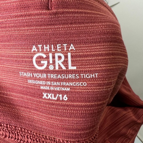Athleta Girl Stash Your Treasures Tight Rust Colored Pocket Leggings Size XXL/16 - Picture 2 of 5