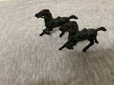 Vintage LIDO Plastic Toy Horse Figure Black 1950's Toy Western Lot of 2
