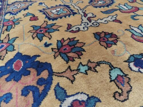 Antique Turkish 10x17 paisley Oriental GOLD Purple wool hand-knotted Velvet pile - Picture 12 of 18