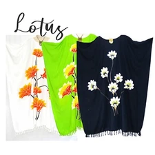 New LOTUS Buttersoft Handmade Floral Kaftan Dress OneSize Plus White Black Green