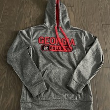 Champion Elite University of Georgia Bulldogs UGA Hoodie Sweatshirt Mens Gray S