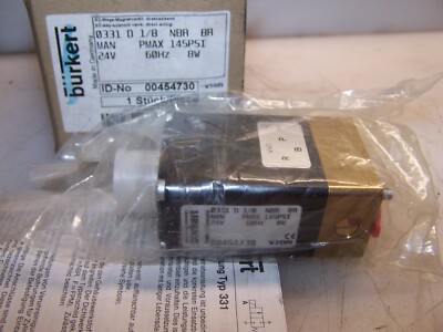 NEW BURKERT 1/8'' PNEUMATIC SOLENOID VALVE 24 VAC 145 PSI MAX MODEL 0331D 