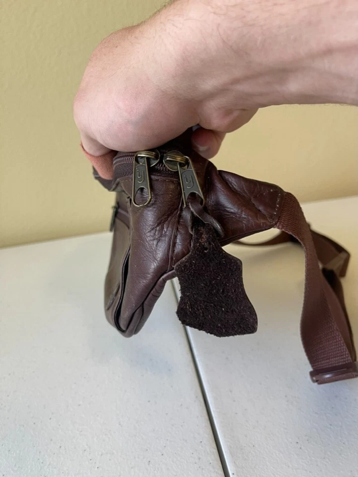 Riñonera JAGUAR Cintura Riñonera Cuero de Vaca Genuino Bolso para Hombres y Mujeres Foto 3 de 4