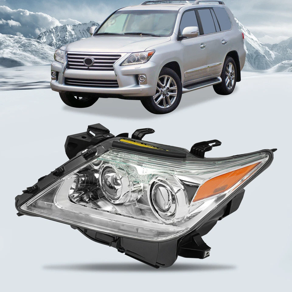 Left Driver Side For 2013-2015 Lexus LX570 Xenon/HID Headlamp with DRL Foto 4 de 4